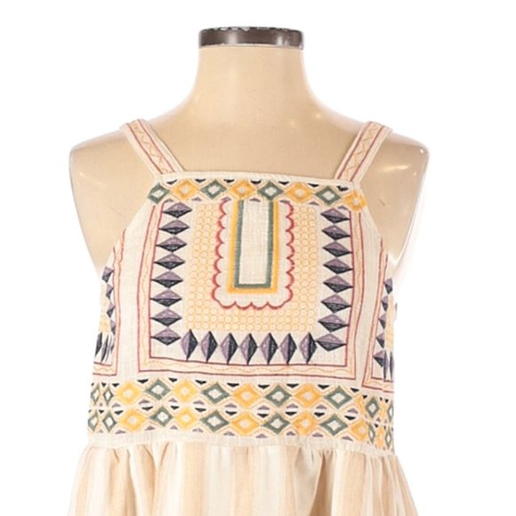 Entro Boho Embroidered Aztec Sleeveless Dress S - Picture 4 of 12